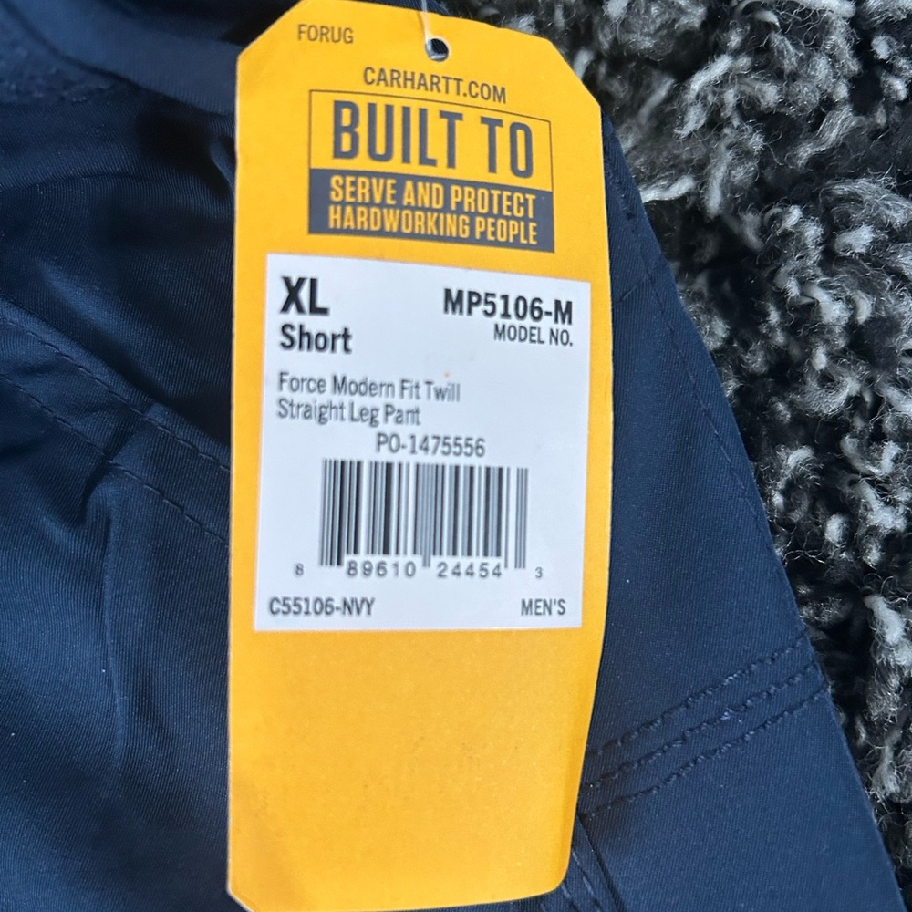 NWT Carhartt Force Modern Fit Twill Straight Leg Scrub Pants - Men's XL Short - Picture 4 of 8